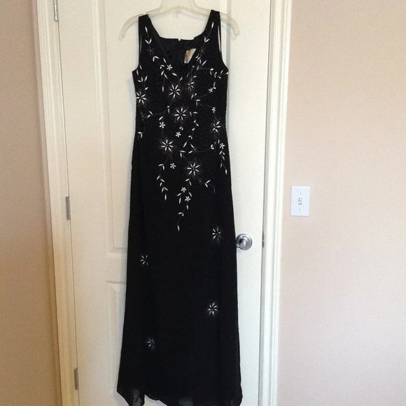 La Cache Couture Women's Black Evening Dress Prom Party Wedding Embellished - Picture 1 of 9